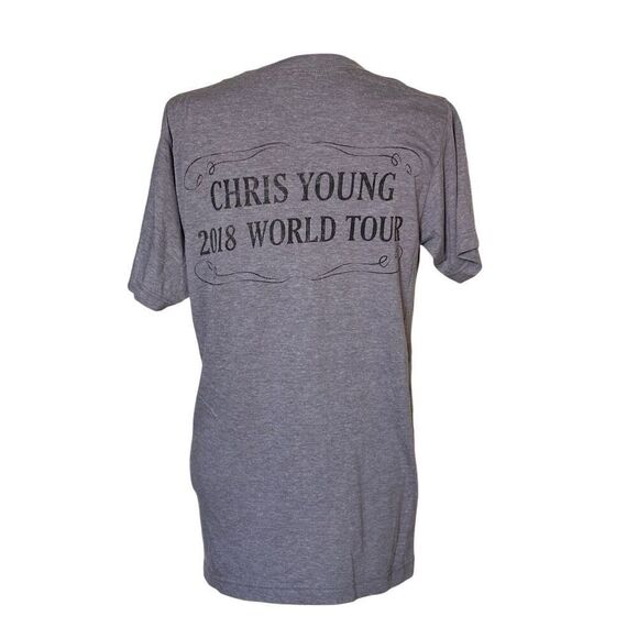 2018 Chris Young World Tour Grey Promo Concert T-Shirt Sz Medium - Picture 4 of 4